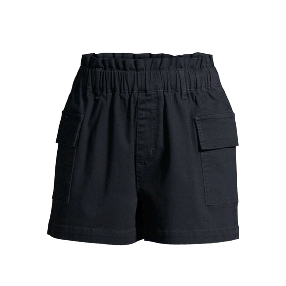 No Boundaries NWT Ultra High Rise Pull On Cargo Short w/ Pockets Black 562 - Picture 1 of 5